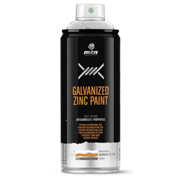 SPRAY PINTURA GALVANIZADA ZINC 98% MTN PRO 400 ML.